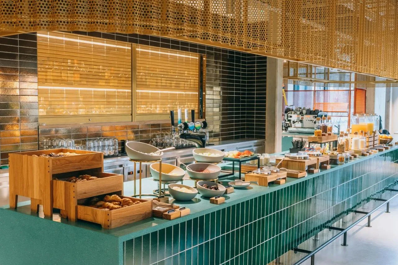 Kitchen counter with bowls and food at The Social Hub Glasgow